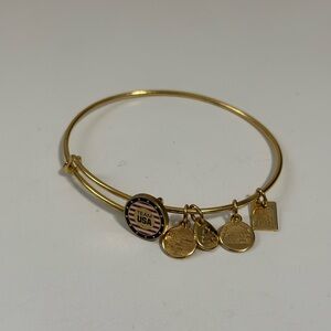 Alex and Ani Team USA expandable wire charm bangle bracelet Size 2" to 3.5"